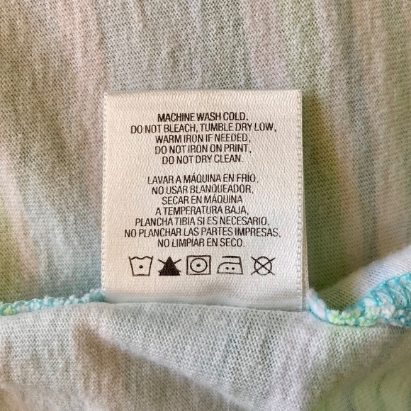 Women’s size medium Basic Editions striped blue and green versatile tank top - Picture 5 of 5